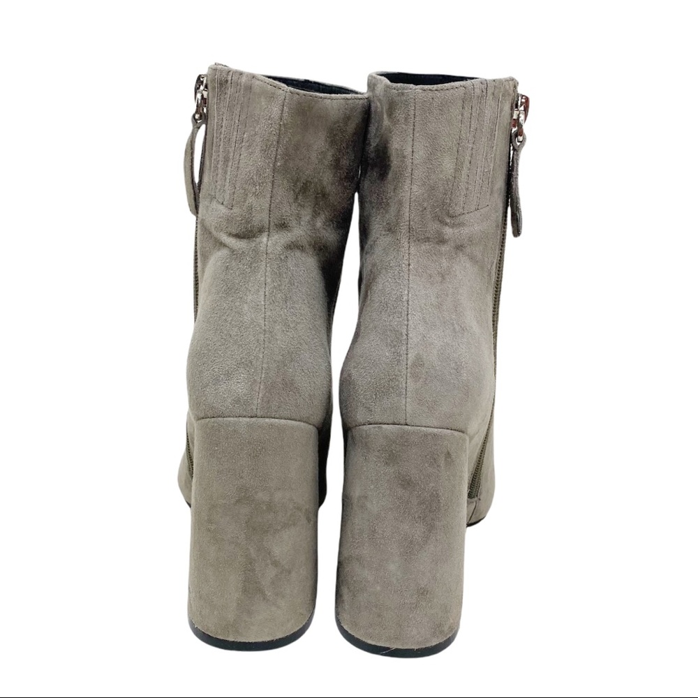 SOLD! Alias Mae Ahara Grey Suede Pointed Toe Chunky Heel Ankle Boots - Picture 10 of 14